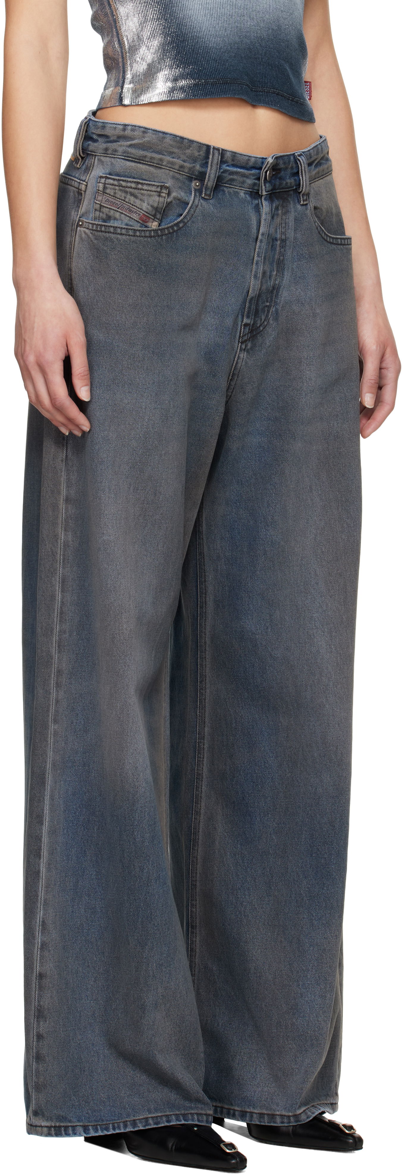 Džínsy Diesel Diesel 1996 D-Sire Wide-Leg Jeans Modrá | A06925 09L46, 1
