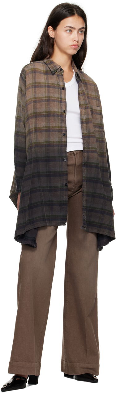 Košeľa R13 R13 Draped Plaid Shirt Hnedá | R13WR416-R552B, 3