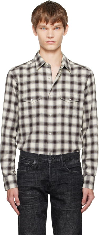 Košeľa Tom Ford TOM FORD Check Western Shirt Béžová | HDS001-FMC241, 0