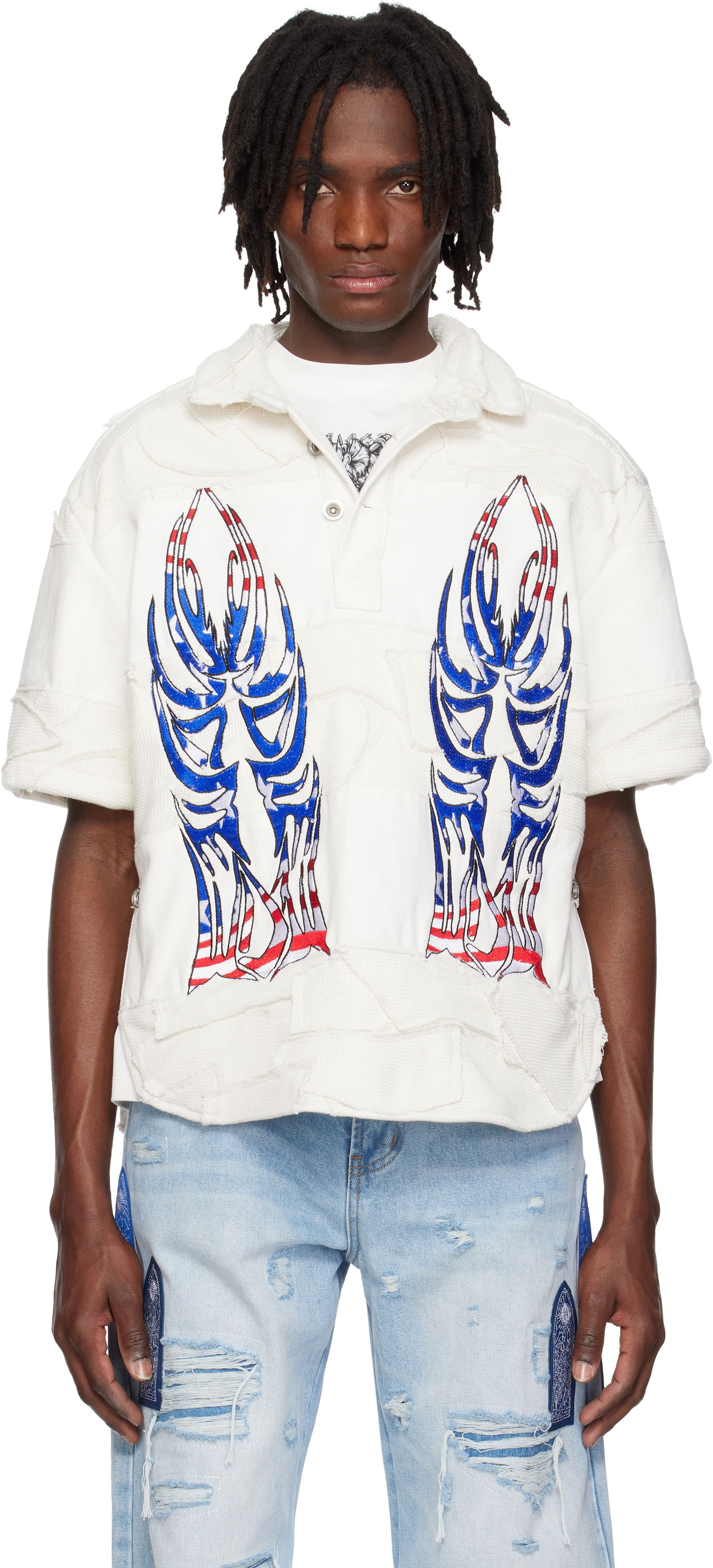 Polo tričko Who Decides War Who Decides War Winged Glory Polo Biela | 1110250019SS25, 0