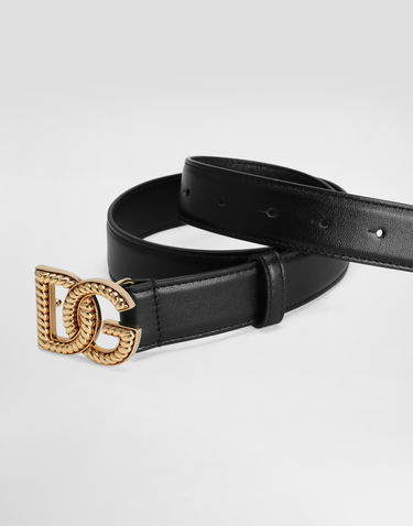 Opasok Dolce & Gabbana Dolce & Gabbana DG Logo Leather Belt Čierna | BE1663AV95680999, 2
