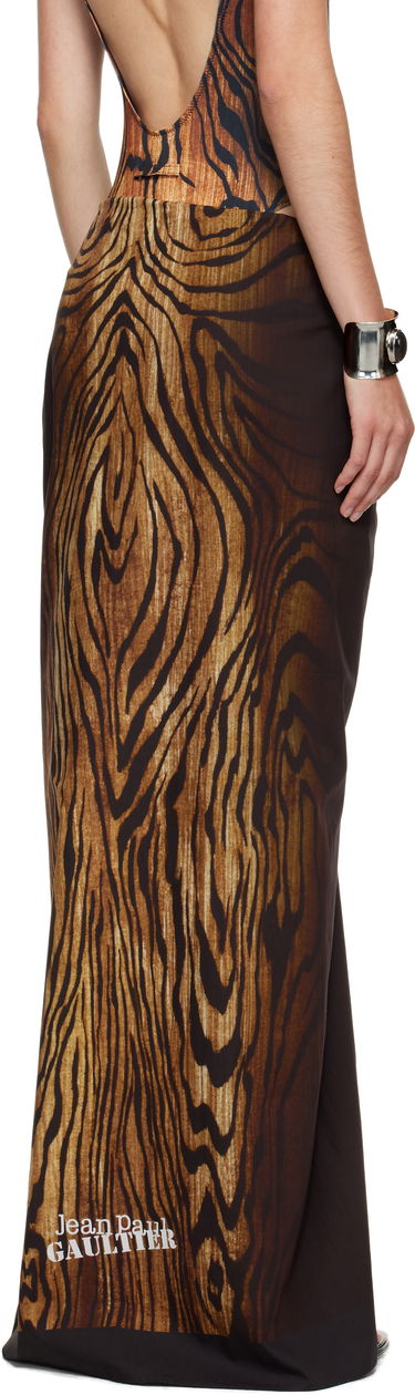 Sukňa Jean Paul Gaultier Jean Paul Gaultier Wood Print Cover-Up Maxi Skirt Čierna | 25/03-U-AC027-W035-0060, 2