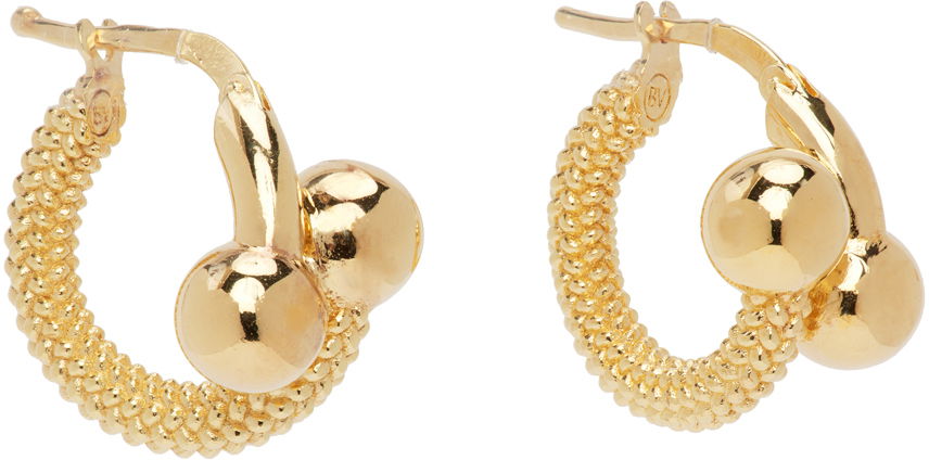 Náušnice Bottega Veneta Intreccio Hoop Earrings Béžová | 732124 VAHU0, 1