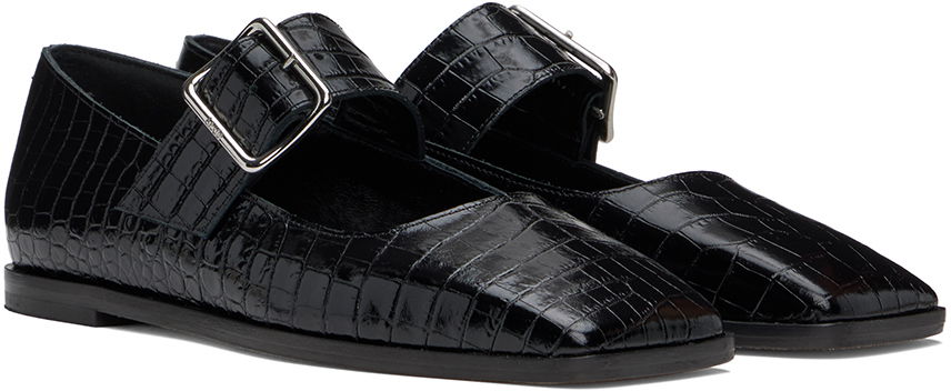Aeyde Sunny Crocodile Embossed Ballerina Flats