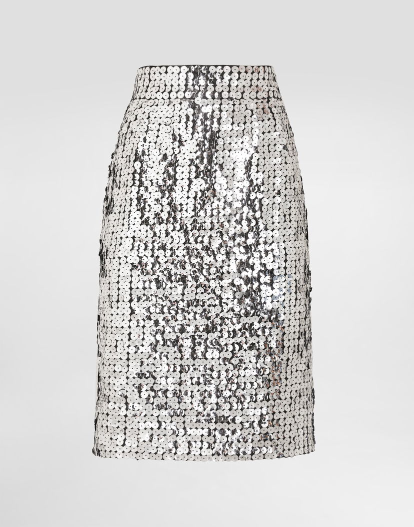Sukňa Dolce & Gabbana Straight Skirt With Sequins Metalická | F4C1LTFLSL3S0998