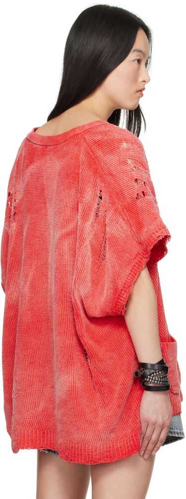 Sveter R13 R13 Distressed Boxy Cardigan Červená | R13WY285-Y202B, 2