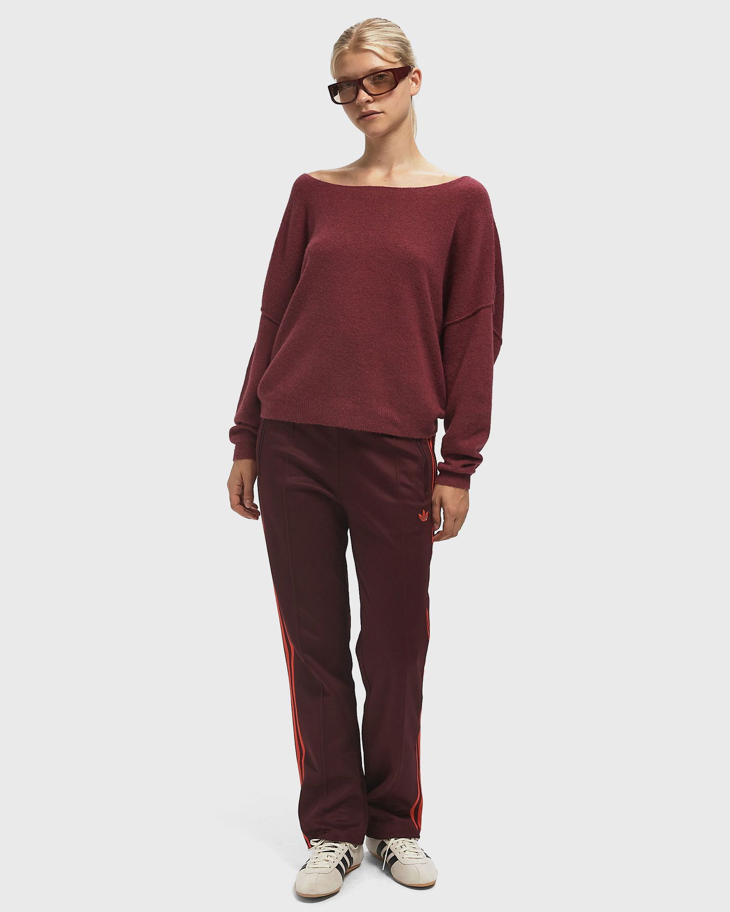 Sveter American Vintage Boat Neck Sweater Vínová | DAM225H25-RAISINCHINE, 1