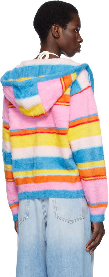 Sveter Casablanca Casablanca Fluffy Stripe Oversized Zip Hoodie Rôznofarebný | U-WS25-KW-904-01, 2