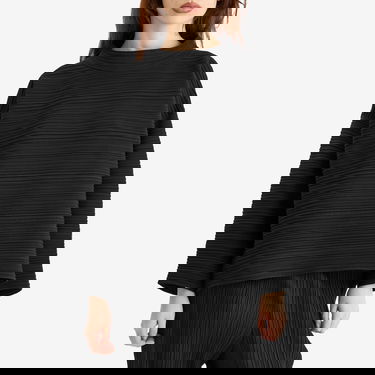 Sveter Pleats Please Issey Miyake Pleats Please Issey Miyake Crepe Knit Top Čierna | PP56KK822-15, 2