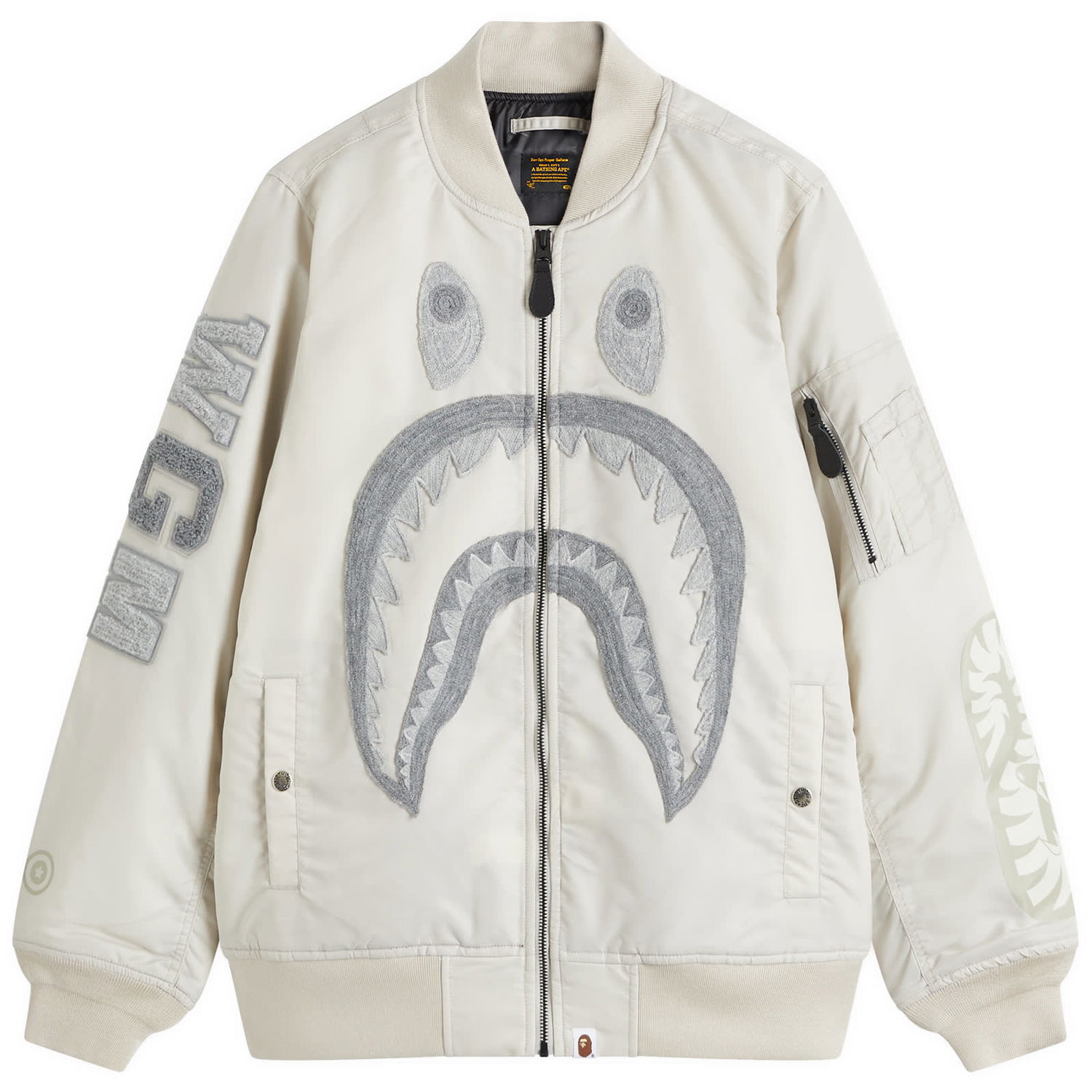 Bomber bunda BAPE Shark Nylon Bomber Jacket Šedá | 001HJK802005L-GRA, 1