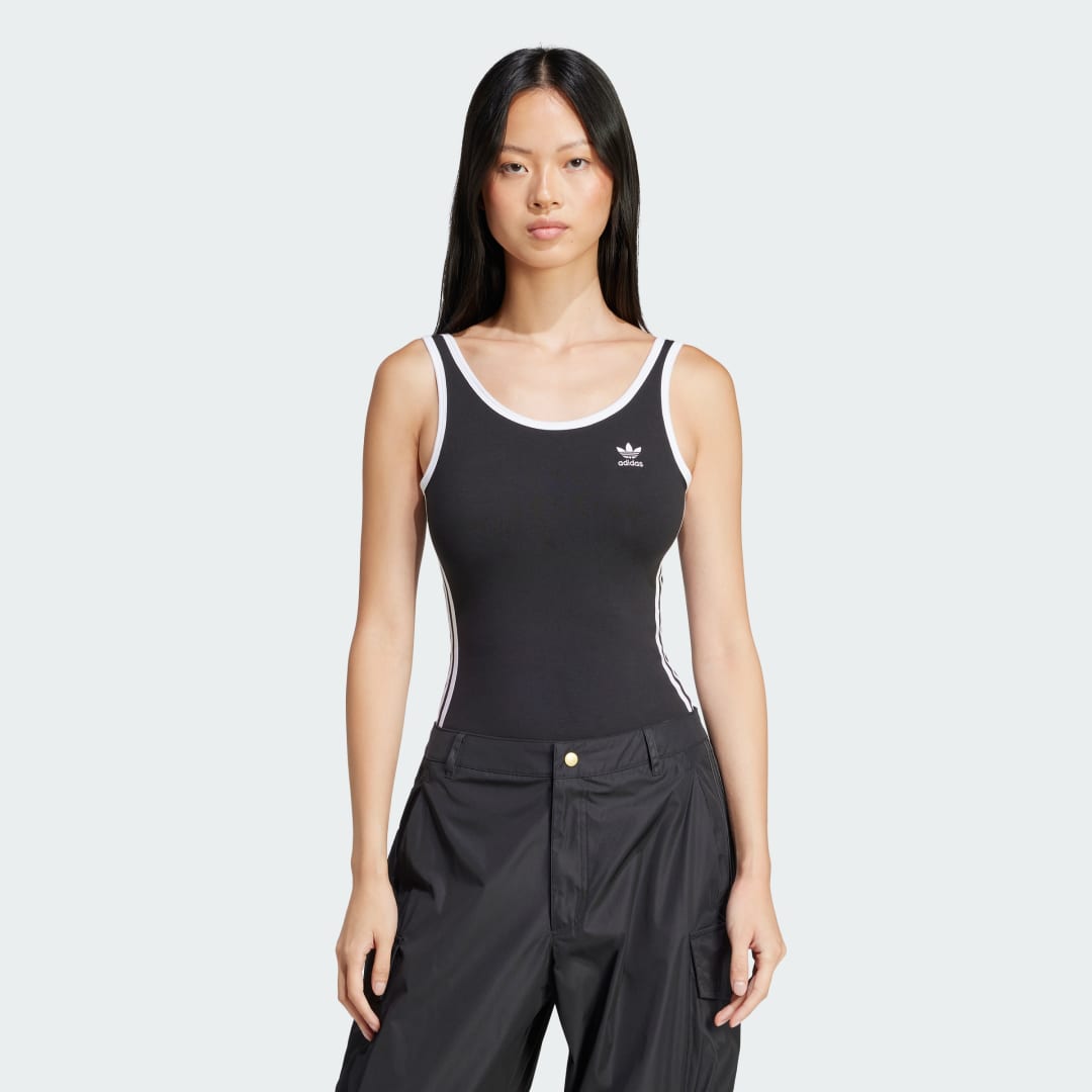 Body adidas Performance 3-Stripes Black Bodysuit Čierna | JD4630, 0