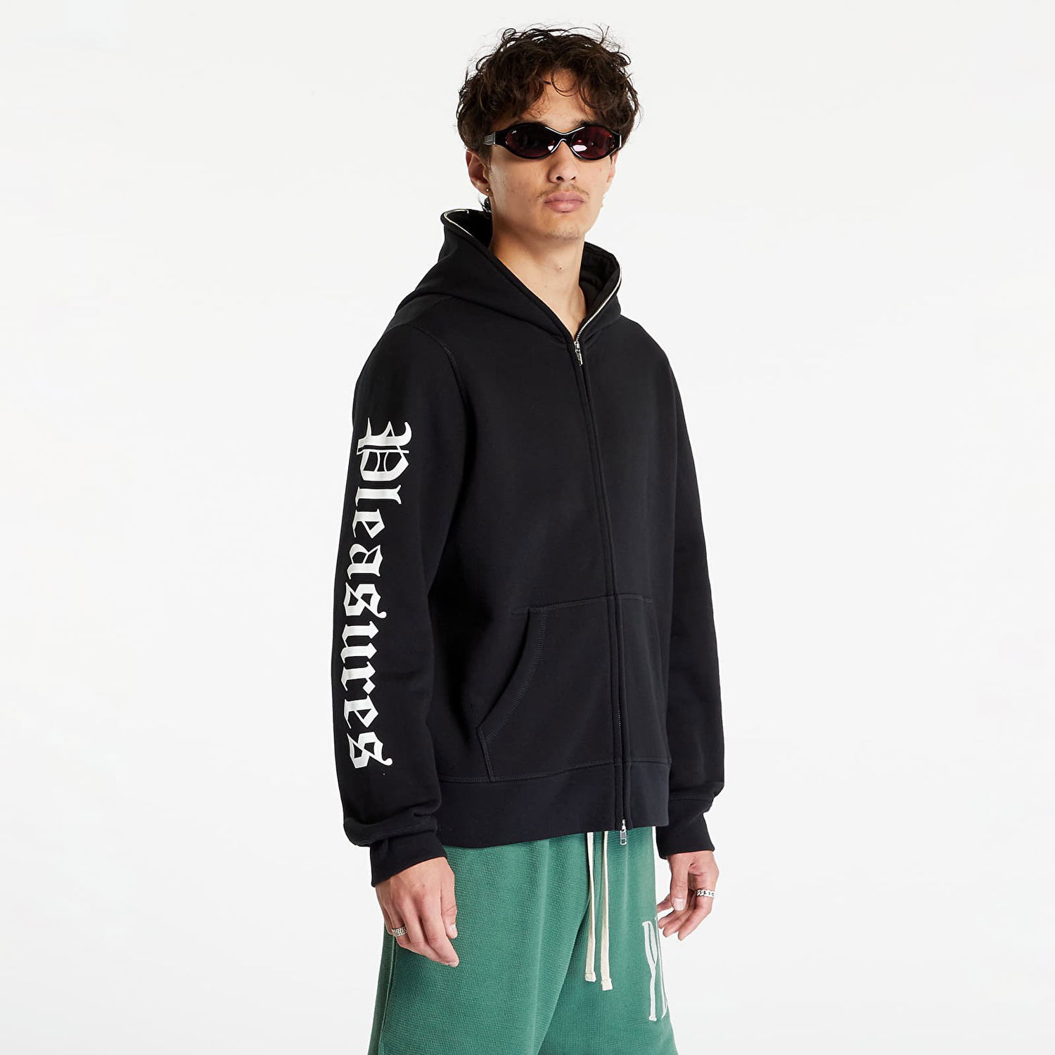 Mikina Pleasures Meditation Zip Hoodie Čierna | P23SU046 BLACK, 0