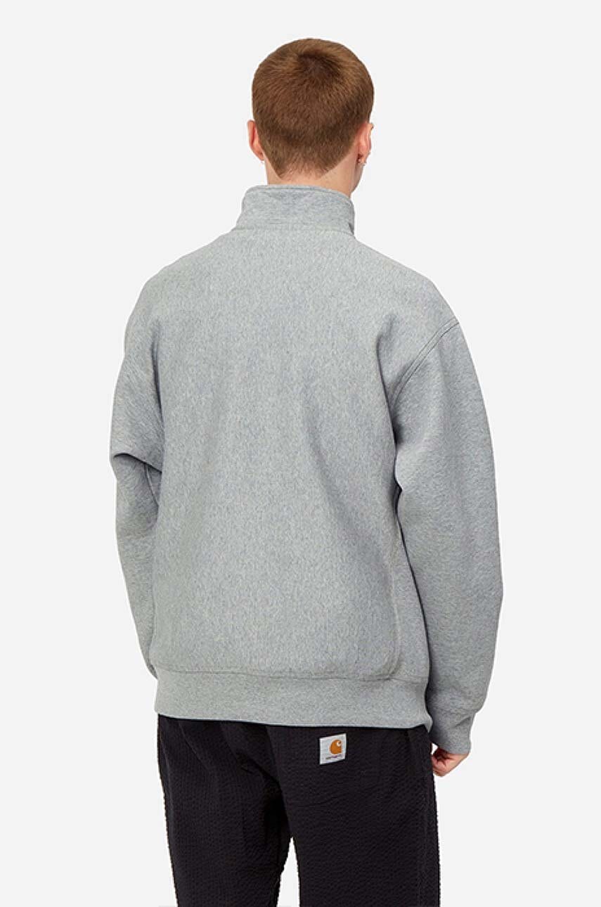 Mikina Carhartt WIP American Script Half-Zip Sweatshirt Šedá | I027014.GREY.HEATH, 1