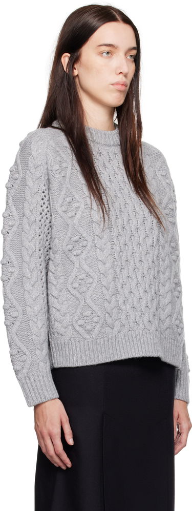 Sveter Loulou de Saison Loulou de Saison Secas Cable Knit Sweater Šedá | SECAS, 1