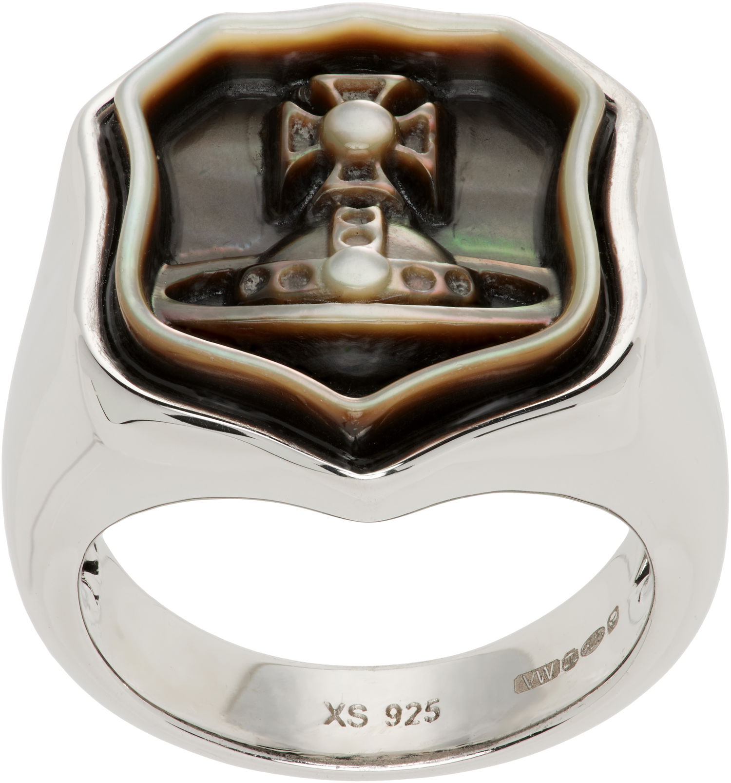 Prsteň Vivienne Westwood Vivienne Westwood Johan Mother-of-Pearl Orb Signet Ring Metalická | 6404018K-01P244-, 0