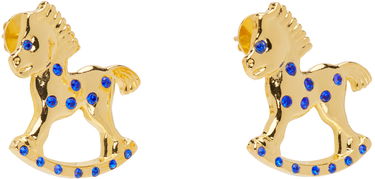 Náušnice Chopova Lowena Gold-tone & Blue Crystal Rocking Horse Earrings Metalická | 6507, 4