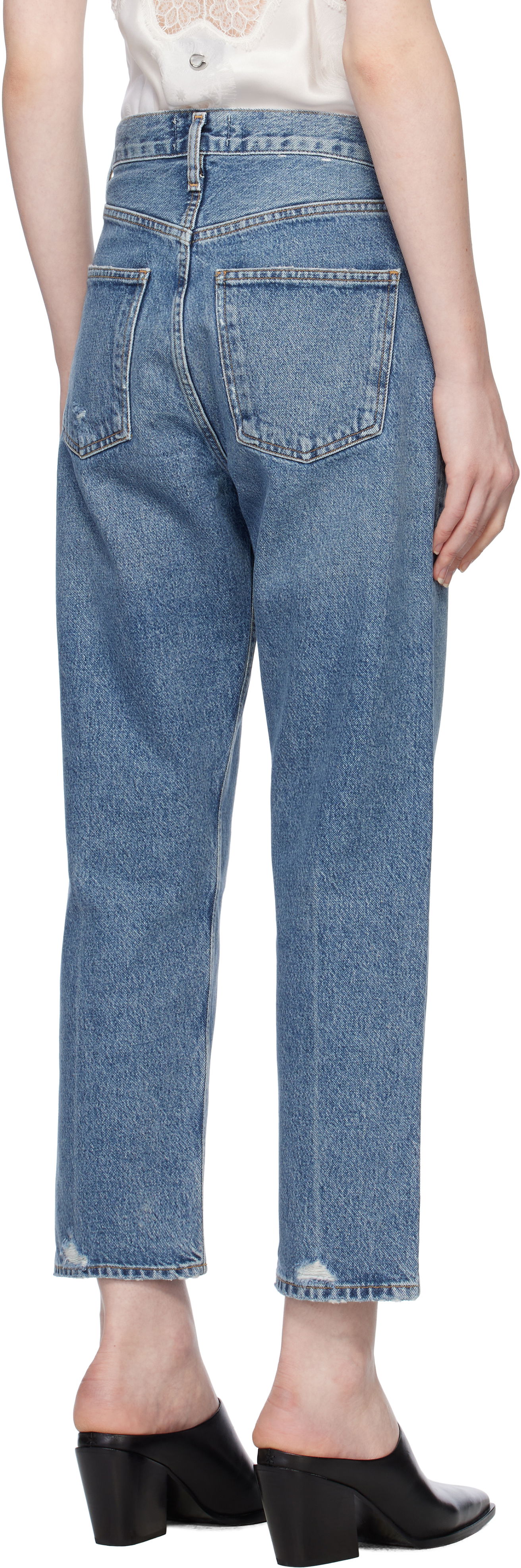 90's Crop Mid Rise Straight Jeans