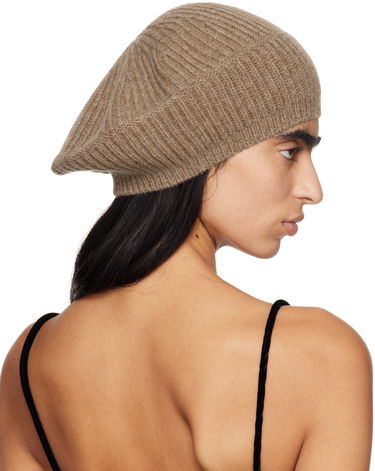 Baretka GANNI GANNI Wool Rib Knit Beret Hnedá | A6236, 2