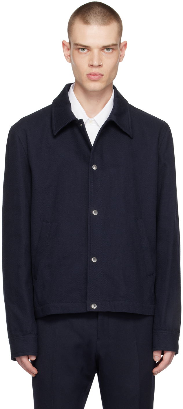 Bunda AMI Press-Stud Jacket Navy | HJK206.CO0011, 0