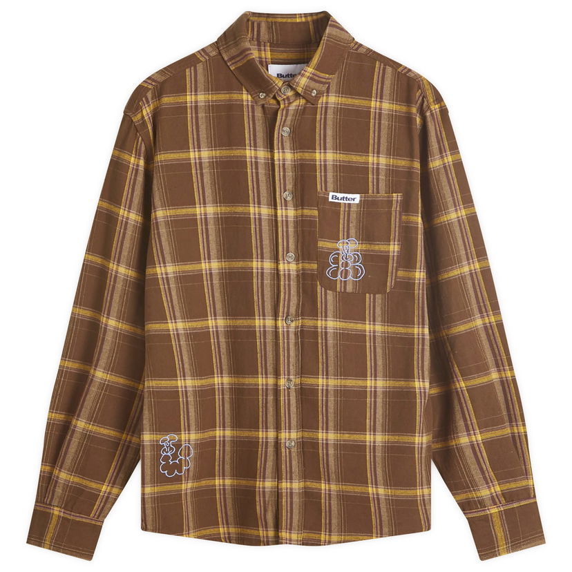 Košeľa Butter Goods Bugs Flannel Long Sleeve Shirt Hnedá | BG243403-CHE