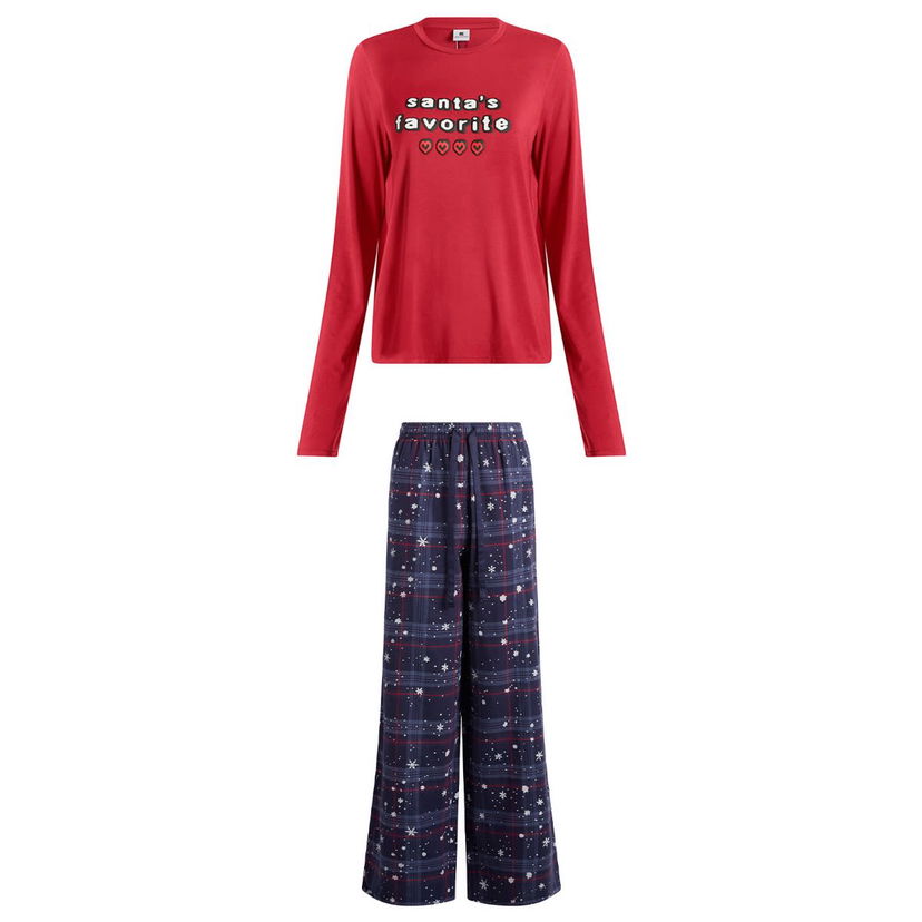 Pyžamo SKIMS CPFM Long Sleeve & Flannel Pant Sleep Set Santa'S Fav Print Rôznofarebný | ST-SET-10060W-SFB