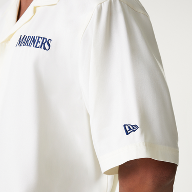 Košeľa New Era MLB Seattle Mariners Graphic Revere Collar Shirt Biela | 60667847-60667847, 4