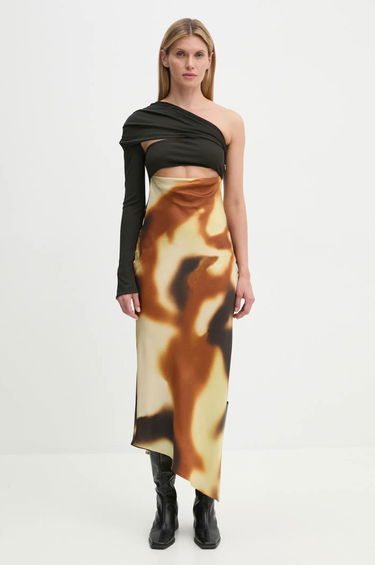 Šaty Nanushka One-shoulder Maxi Dress with Abstract Print Rôznofarebný | NW24FWDR41050, 0