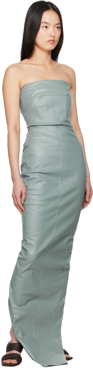 Šaty Rick Owens Rick Owens Hollywood Bustier Denim Gown Zelené | RP01E7524 SCT, 3