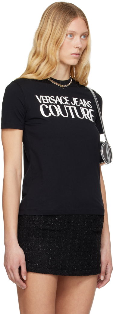 Tričko Versace Versace Jeans Couture Screen-Printed T-Shirt Čierna | E78HAHE05_ECJ00E, 1