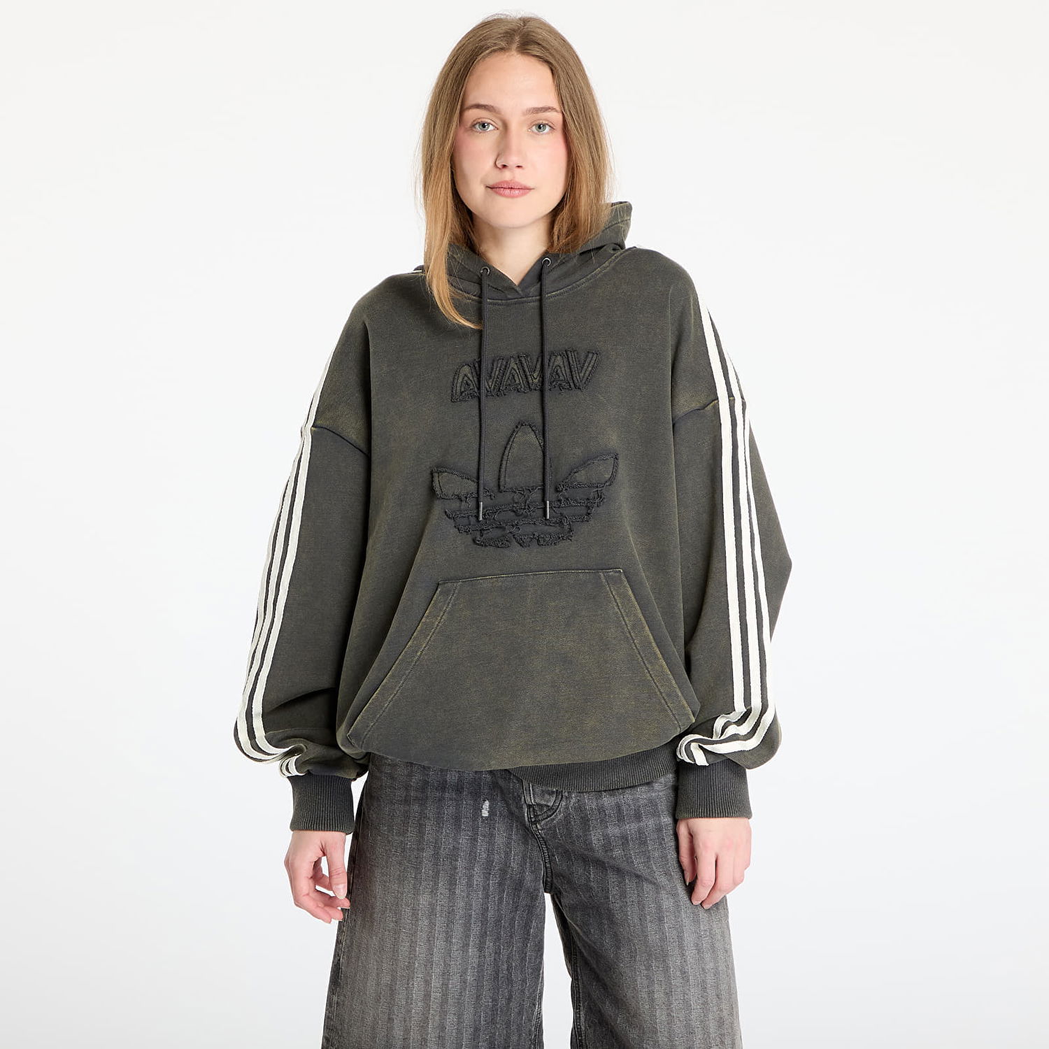 Mikina adidas Originals adidas x Avavav Shoulderless Hoodie Šedá | JP4849, 0