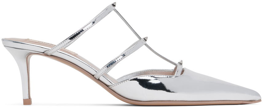 Tenisky a topánky Valentino Garavani Silver Rockstud Wispy Calfskin 60mm Mules Biela | 5W2S0JB1VNM, 0