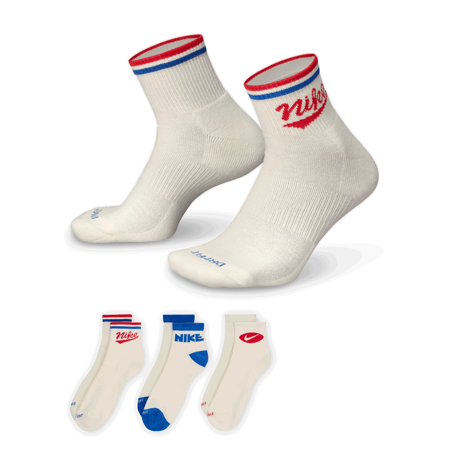 Ponožky Nike Everyday Plus Quarter Socks (3 Pairs) Biela | HJ9340-901, 0