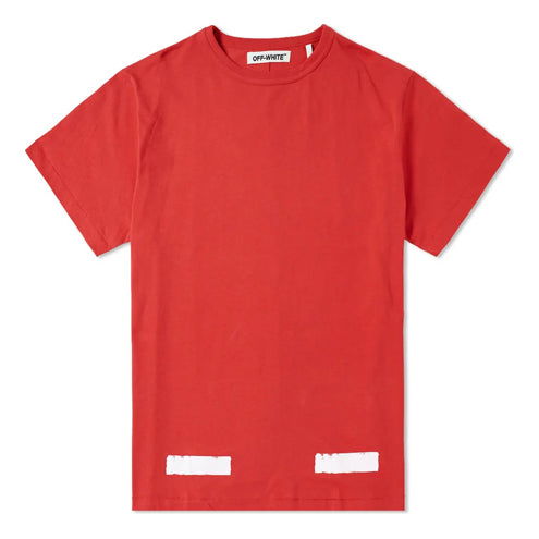 Tričko Off-White Brushed Diagonal Short Sleeve T-Shirt Červená | OMAA002F161850102001