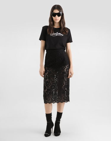 Tričko Dolce & Gabbana Dolce & Gabbana Jersey T-shirt With Embroidery Čierna | F8V42ZGDDL1N0000, 1