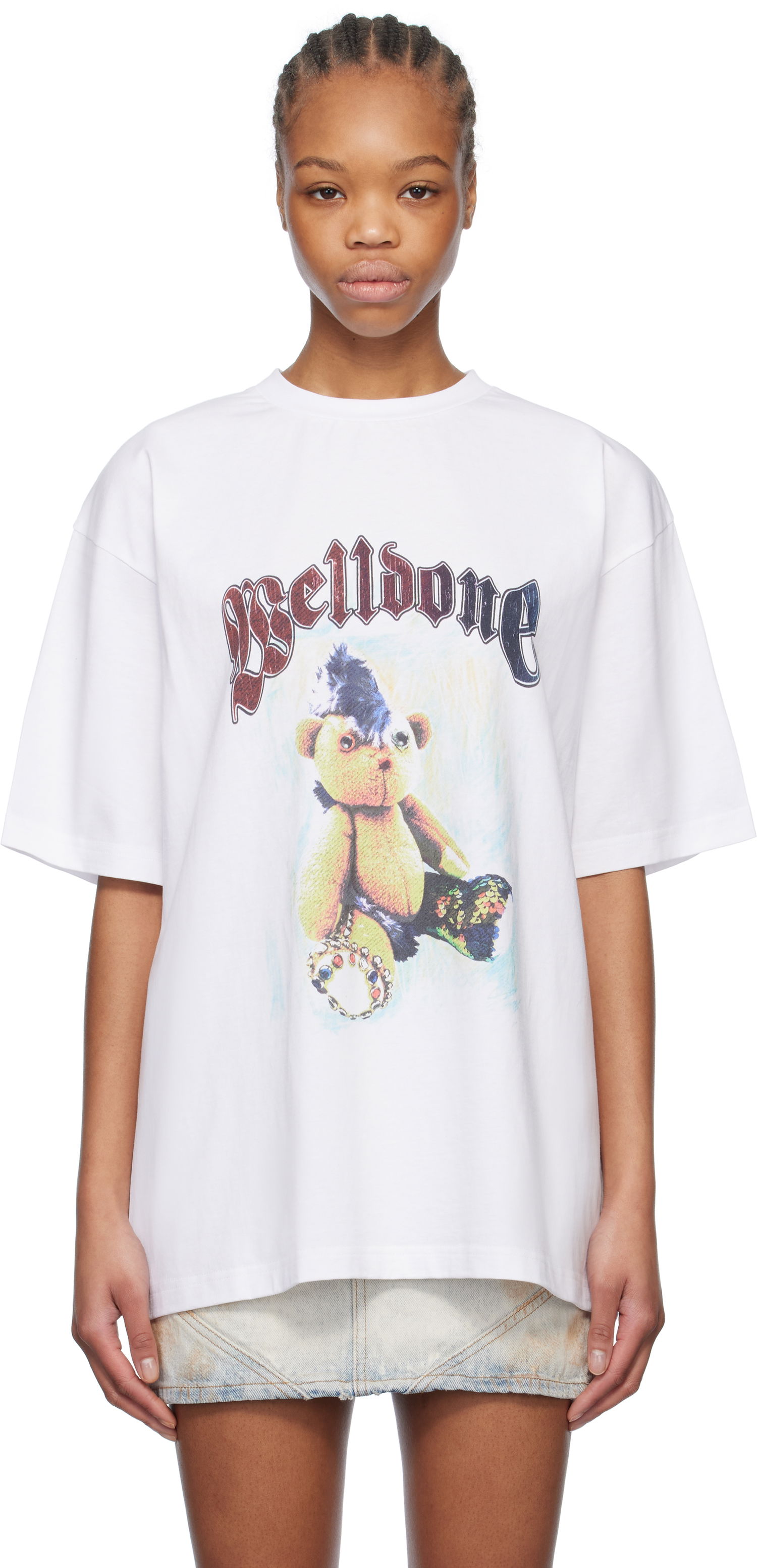 Tričko We11done We11done Punk Teddy Graphic T-Shirt Biela | WD-TT0-25-747-U-WH, 0