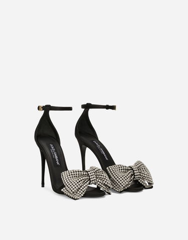 Tenisky a topánky Dolce & Gabbana Satin Sandals With Rhinestone Embellishment Čierna | CR1793A9S438S488, 1