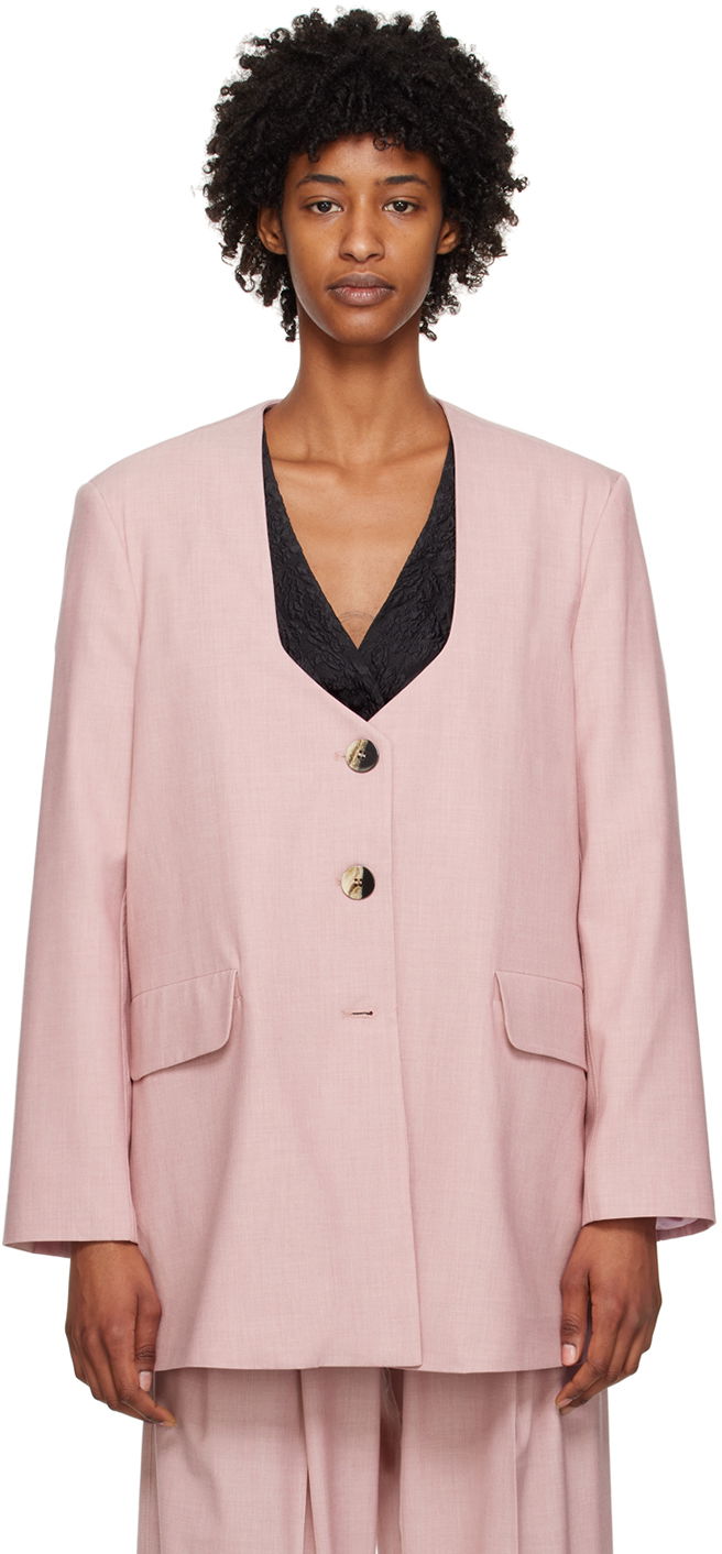 Vesta GANNI Oversized Drapey Blazer Ružová | F7755, 0