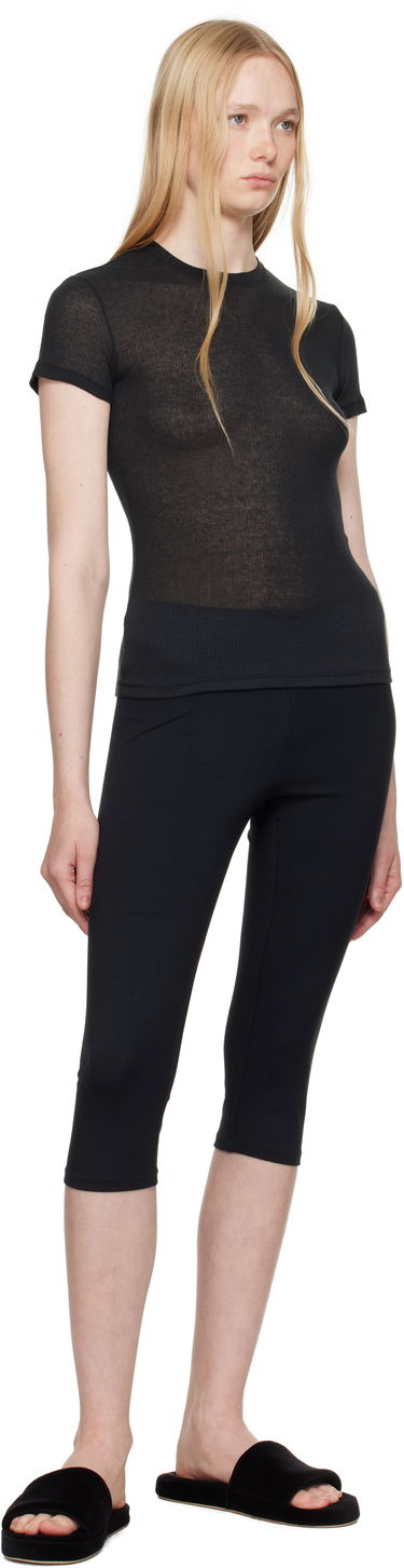 Tričko SKIMS SKIMS Sheer Cotton T-Shirt Čierna | SS-STT-8234W, 3