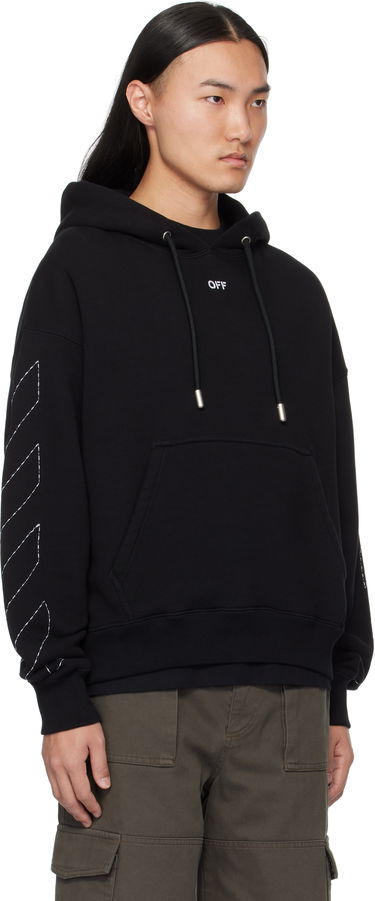 Mikina Off-White Black Off Stitch Skate Hoodie Čierna | OMBB085C99FLE0141001, 1
