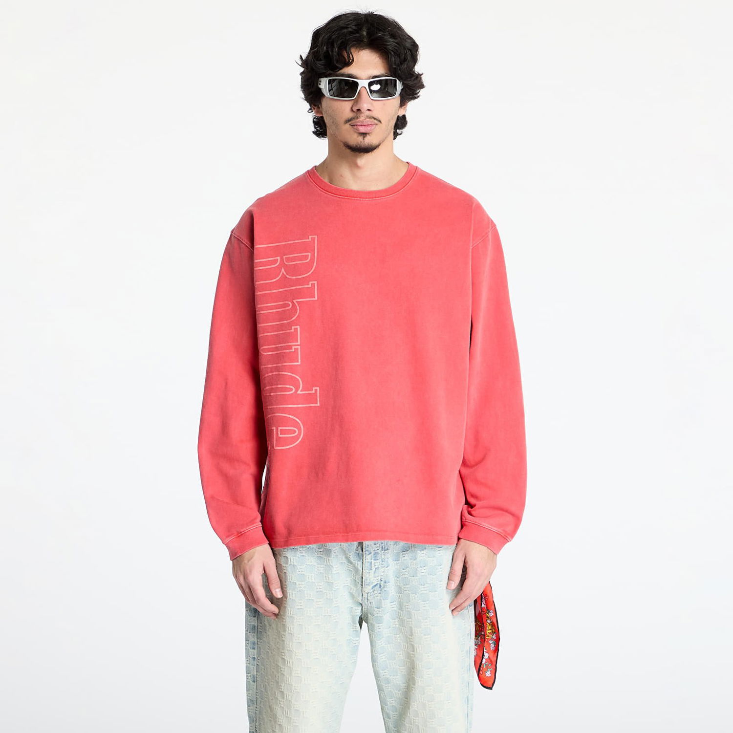 Mikina Rhude Rhude Logo Longsleeve T-Shirt Červená | RHPS25TT130122278, 0