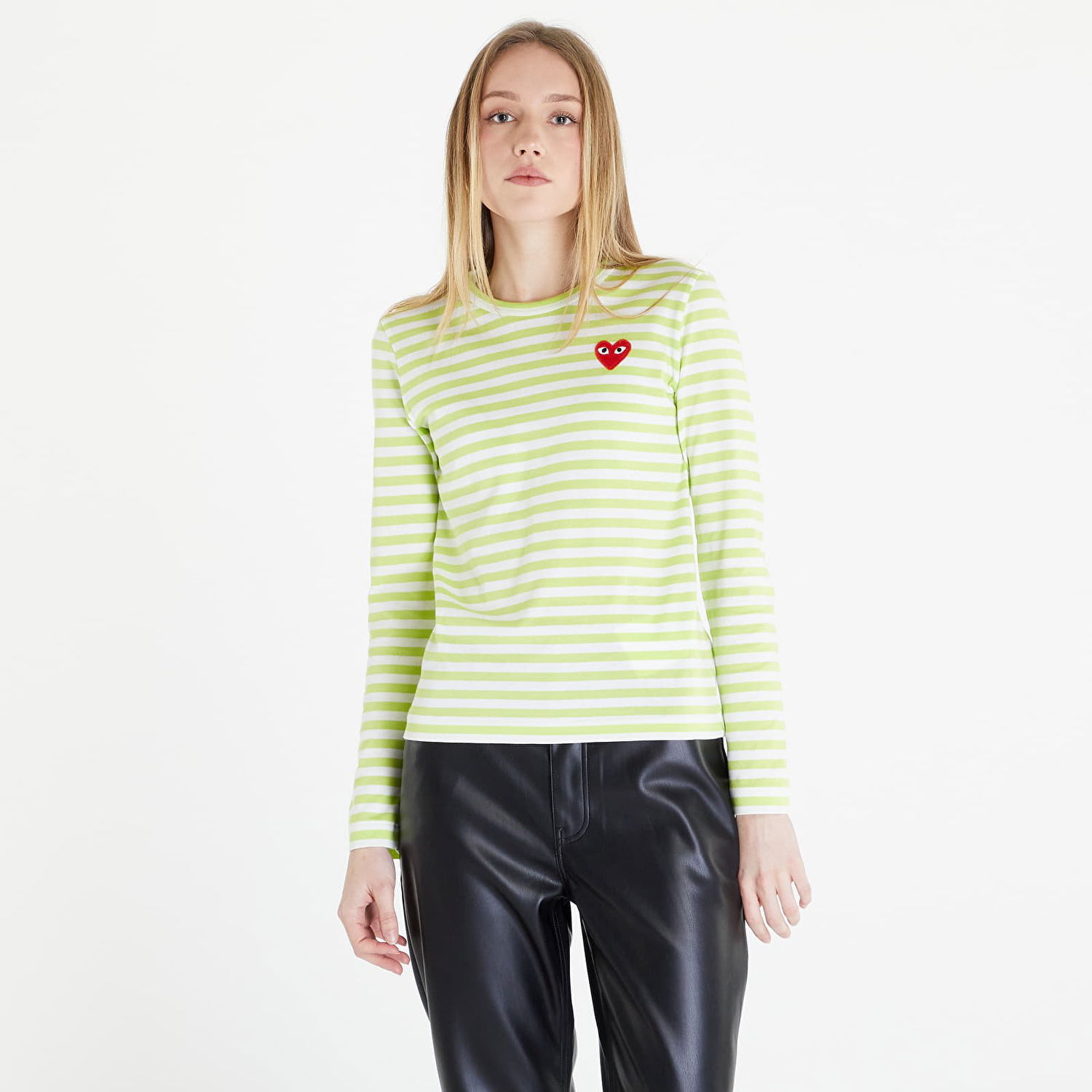 Tričko Comme des Garçons PLAY Heart Logo Tee Zelené | AZT277 lime, 0