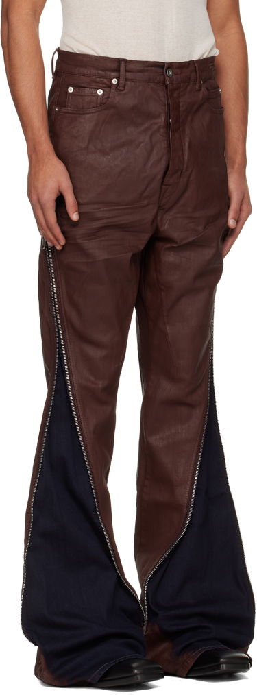 Džínsy Rick Owens Concordians Bolan Banana Coated Wide-Leg Side-Zip Jeans Hnedá | DU02E7363 SDSW, 1