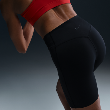 Podprsenka Nike Universa High-Waisted 8" Bike Shorts with Pockets and Medium Support Červená | HQ6823-010, 1