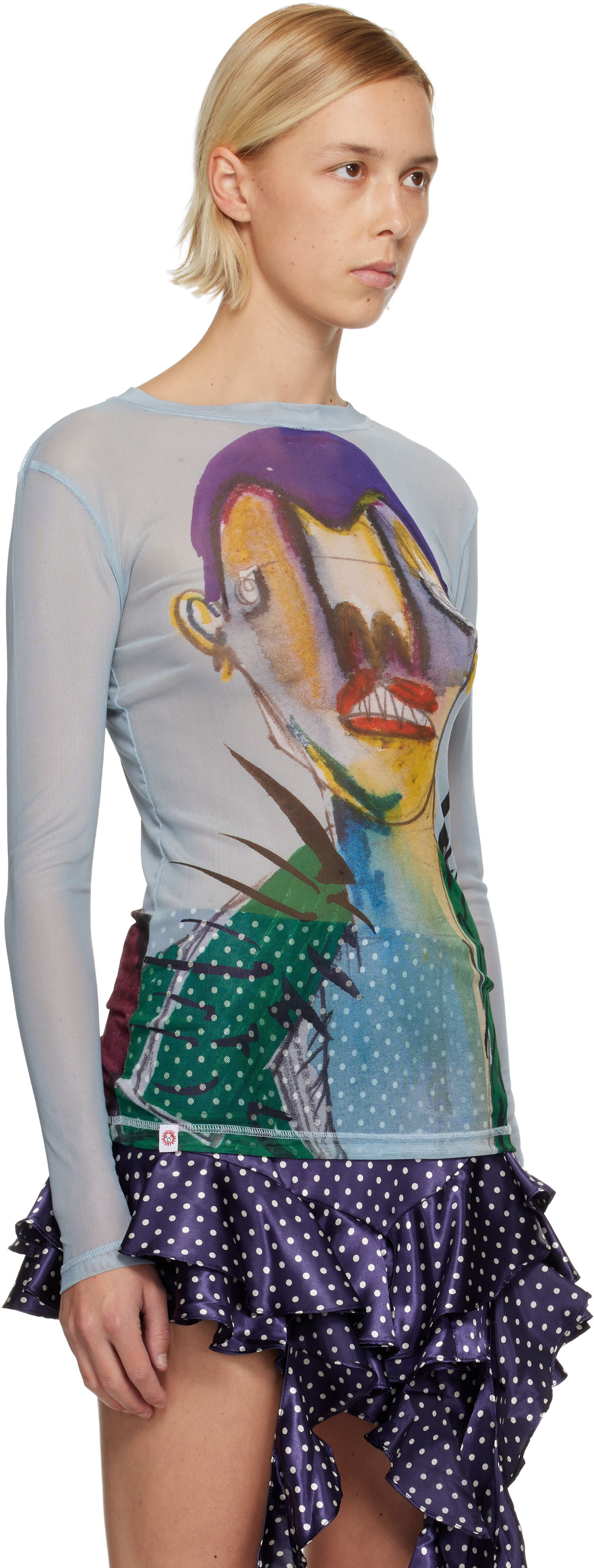 Tričko Charles Jeffrey Loverboy Charles Jeffrey LOVERBOY Powermesh Long Sleeve Graphic Print T-Shirt Rôznofarebný | 52080201, 1