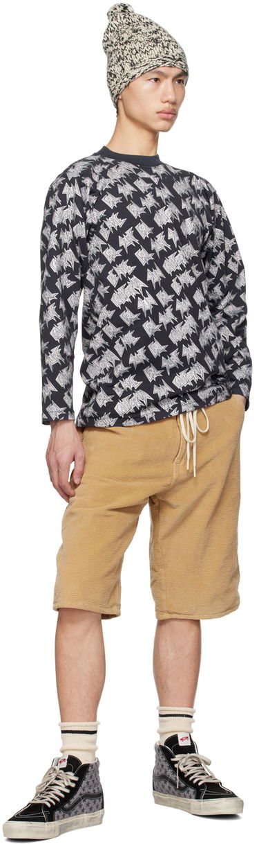 Tričko ERL Printed Black Long Sleeve T-Shirt Čierna | ERL06T014, 3