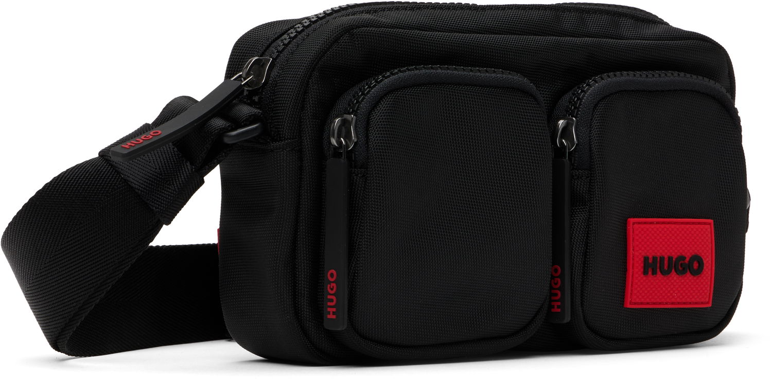 Taška cez rameno BOSS Logo Patch Two-Pocket Crossbody Bag Čierna | 50547771, 1