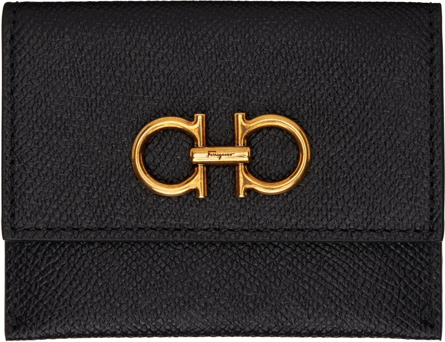 Peňaženka FERRAGAMO Salvatore Ferragamo Gancini Credit Card Holder Čierna | 779901, 0