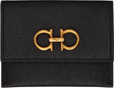 Peňaženka FERRAGAMO Salvatore Ferragamo Gancini Credit Card Holder Čierna | 779901, 0