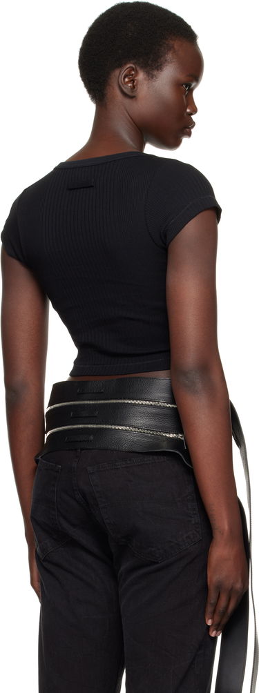 Crop Top Jean Paul Gaultier Jean Paul Gaultier 'The Patch' Ribbed Crop T-Shirt Čierna | 25/33-F-TS105P-J054-00, 2