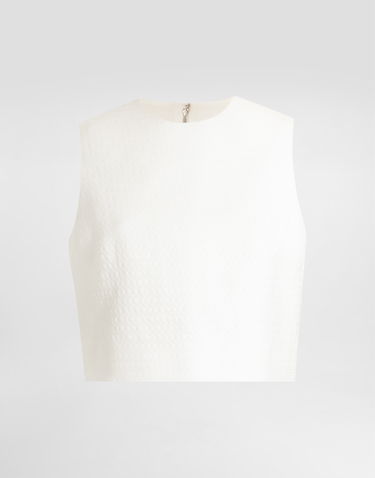 Crop Top Dolce & Gabbana Dolce & Gabbana Stretch Mat Crop Top Biela | F7AU2TFU9AUW0001, 0